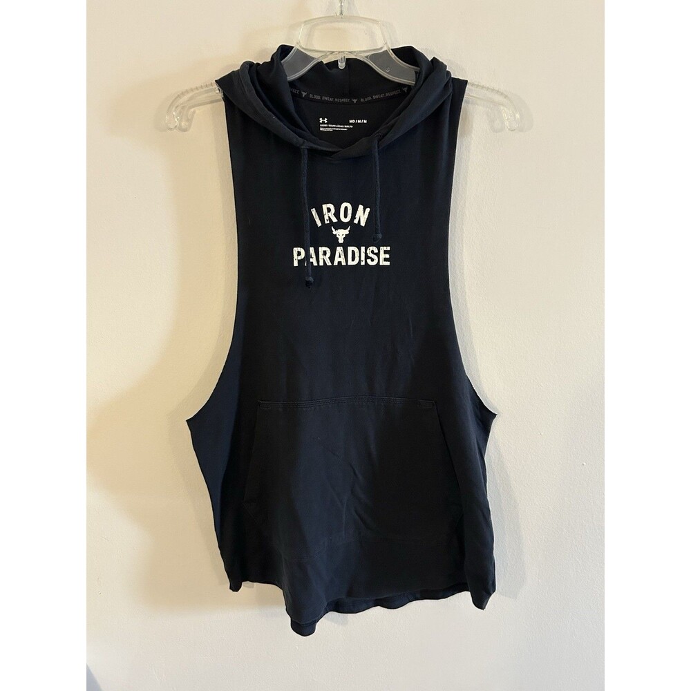 Under Armour Hoodie Men Sleeveless Project Rock Iron Paradise Drop Size M